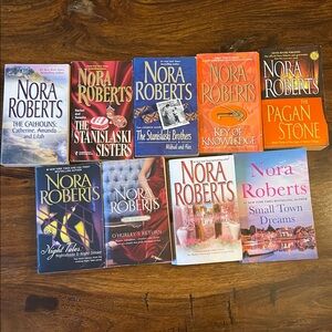 9 NORA ROBERTS Mixed Bundle Lot of Nine Romantic Mystery Novels Paperback Books